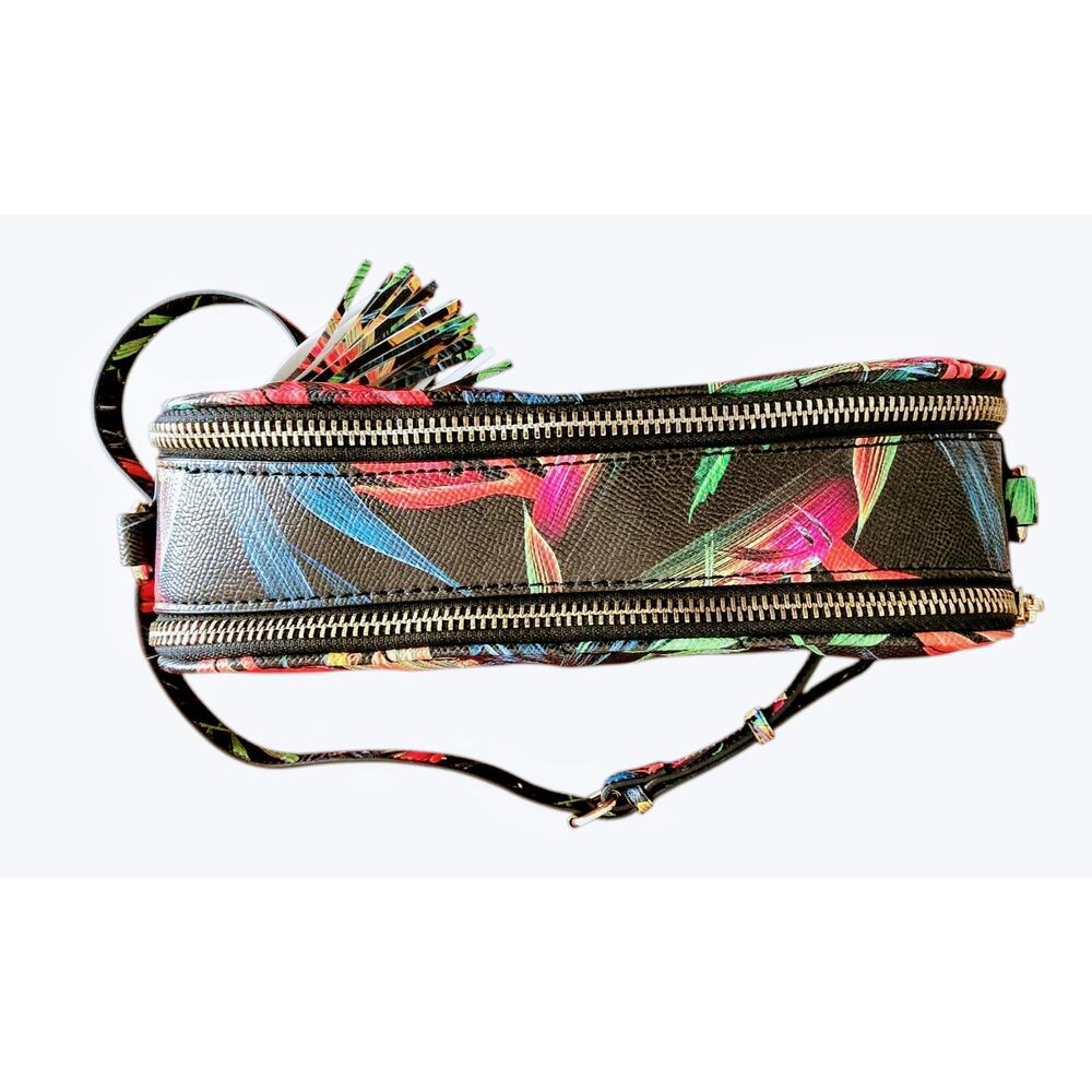 ALDO Tropical Crossbody Bag NWOT – Floral Print, Double Zip, Tassel, Chain Strap - Picture 7 of 9